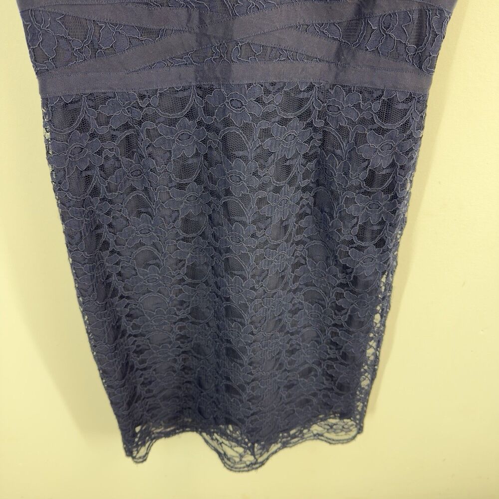 New Antonio Melani blue short sleeve lace mini sheath dress size 8 - Picture 6 of 16